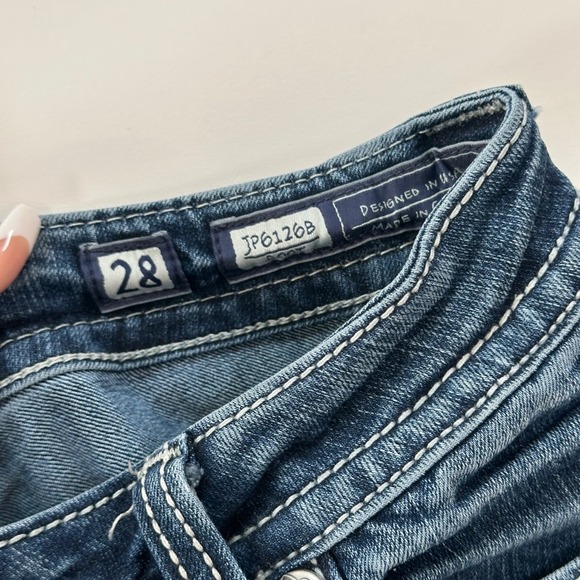 Miss Me Loweise Bootcut Jeans Womens Size 28x34 Embellished Fleur de Lis Denim - Picture 3 of 8